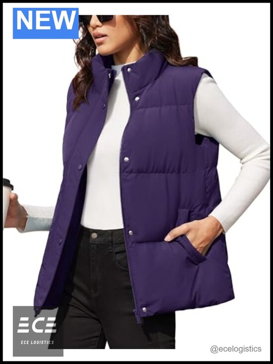Jackets & Blazers - Women's Oversized Puffer Down Vest Sleeveless Quilted Fall Winter Jacket